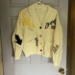 Fun hand embroidered soft and heavy cardigan!